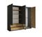 Armoire 4 Portes Avec Miroir + 2 Tiroirs Rimini - Naturel