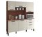 Buffet De Cuisine 6 Portes 2 Tiroirs Noyer Et Blanc Ecru L 180.2 H 198 P 38.8 Cm