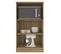 Armoire Micro-onde 2 Portes Chêne Et Blanc 3 Niches Orion L61 H110.6 P45.8 Cm