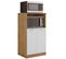 Armoire Micro-onde 2 Portes Chêne Et Blanc 3 Niches Orion L61 H110.6 P45.8 Cm