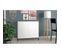 Buffet Blanc 2 Portes 4 Niches Pieds Métal Noirs Square