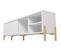 Meuble TV 80 Pouces Blanc 1 Porte Coulissante 3 Niches