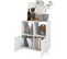 Buffet Armoirette 2 Portes 4 Niches Blanc L 75 Cm Sur Pieds Métal Ronds