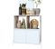 Buffet Armoirette 2 Portes 4 Niches Blanc L 75 Cm Sur Pieds Métal Ronds