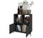 Buffet Armoirette 2 Portes 4 Niches Noir L 75 Cm Sur Pieds Métal Ronds