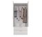 Armoire Dressing Penderie 2 Portes 2 Tiroirs Blanche 81,3 X 184,8 X 52,5 Cm