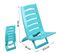 Chaise De Plage Pliable En Plastique 37,5x55xh65cm Turquoise - 224677