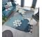 Tapis De Salon Floral En Polyester - Bleu - 160x230 Cm