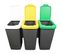 3x25l Poubelles De Recyclage En Plastique 79 X 33 X 48 Cm