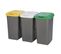 3x25l Poubelles De Recyclage En Plastique 79 X 33 X 48 Cm