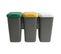 3x25l Poubelles De Recyclage En Plastique 79 X 33 X 48 Cm