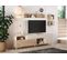 Meuble TV L240cm MONACO imitation chêne et brun rosé