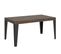 Table Extensible 90x160/264 Cm Flame Noyer Cadre Anthracite