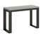 Table Extensible 120/200x45/90 Cm Tecno Double Ciment Cadre Anthracite