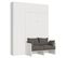 Armoire Lit Escamotable Vertical 120 Kentaro Sofa Avec Colonne Et Élements Hauts Frêne Blanc