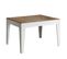 Table Extensible 90x120/180 Cm Cico Mix Dessus Chêne Nature Cadre Frêne Blanc