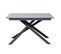 Table Extensible 90x160/220 Cm Ganty Blanc Spatulé Bande De Chante En Teinte Cadre Anthracite