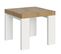 Table Extensible 90x90/246 Cm Roxell Mix Dessus Chêne Nature Pieds Frêne Blanc