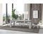 Table Extensible 90x90/246 Cm Roxell Mix Dessus Ciment Pieds Frêne Blanc