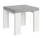 Table Extensible 90x90/246 Cm Roxell Mix Dessus Ciment Pieds Frêne Blanc