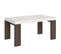 Table Extensible 90x160/264 Cm Roxell Mix Dessus Frêne Blanc Pieds Noyer