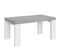 Table Extensible 90x160/264 Cm Roxell Mix Dessus Ciment Pieds Frêne Blanc