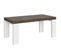 Table Extensible 90x180/284 Cm Roxell Mix Dessus Noyer Pieds Frêne Blanc