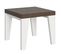 Table Extensible 90x90/246 Cm Naxy Mix Dessus Noyer Pieds Frêne Blanc