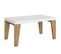 Table Extensible 90x160/264 Cm Naxy Mix Dessus Frêne Blanc Pieds Chêne Nature