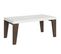 Table Extensible 90x180/284 Cm Naxy Mix Dessus Frêne Blanc Pieds Noyer