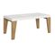 Table Extensible 90x180/284 Cm Naxy Mix Dessus Frêne Blanc Pieds Chêne Nature