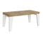 Table Extensible 90x180/284 Cm Naxy Mix Dessus Chêne Nature Pieds Frêne Blanc