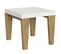 Table Extensible 90x90/246 Cm Spimbo Mix Dessus Frêne Blanc Pieds Chêne Nature