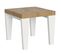 Table Extensible 90x90/246 Cm Spimbo Mix Dessus Chêne Nature Pieds Frêne Blanc