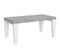 Table Extensible 90x180/440 Cm Spimbo Mix Dessus Ciment Pieds Frêne Blanc