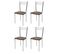 Set De 4 Chaises Elena En Acier, Assise En Bois Couleur Noyer