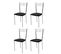 Set De 4 Chaises Elena En Acier, Assise Rembourrée En Simili-cuir Noir