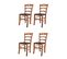 Set 4 Chaises Cuore En Hêtre Couleur Cerisier, Assise En Cuir Artificiel Couleur Moka