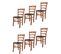 Set 6 Chaises Cuore En Hêtre Couleur Cerisier, Assise En Cuir Artificiel Couleur Moka