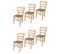 Set 6 Chaises Cuore En Hêtre Couleur Naturel, Assise En Tissu Chevreuil