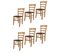 Set 6 Chaises Cuore En Hêtre Couleur Chêne, Assise En Cuir Artificiel Moka