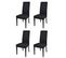 Set 4 Chaises Glam, Structure En Hêtre Couleur Noir, Assise Et Dossier Revêtus En Tissu