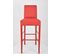 Tabouret Luisa Rouge, Bois De Hêtre, Cuir Artificiel Rouge