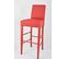 Tabouret Luisa Rouge, Bois De Hêtre, Cuir Artificiel Rouge