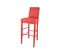 Tabouret Luisa Rouge, Bois De Hêtre, Cuir Artificiel Rouge