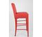 Tabouret Luisa Rouge, Bois De Hêtre, Cuir Artificiel Rouge