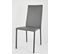 Set 4 Chaises Empilables Julia Structure En Acier,assise Et Dossier Revêtus En Simil Cuir Gris Foncé