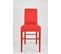 Tabouret Bas Luisa Rouge, Bois De Hêtre, Cuir Artificiel Rouge