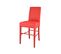 Tabouret Bas Luisa Rouge, Bois De Hêtre, Cuir Artificiel Rouge