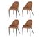 Set 4 Chaises Jessica Cuir Artificiel Cuir, Pieds En Fer Noir Mat